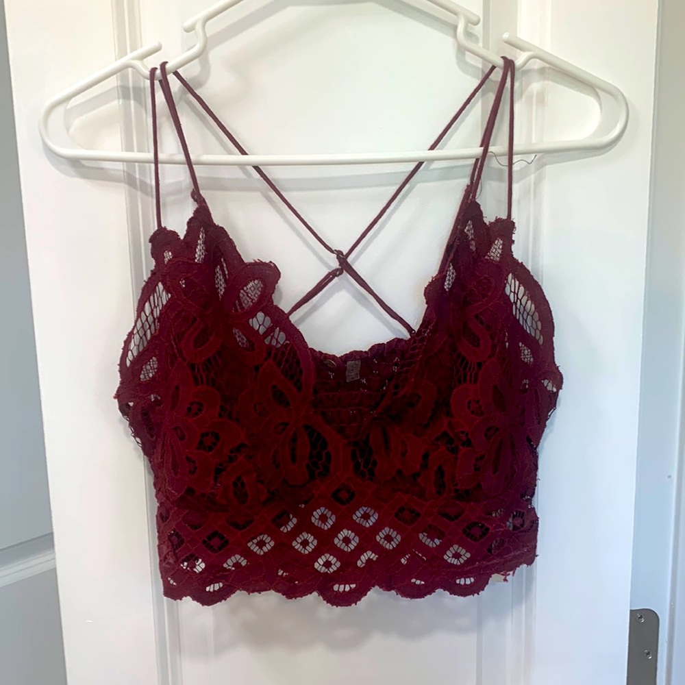 Free people adella bralette burgundy